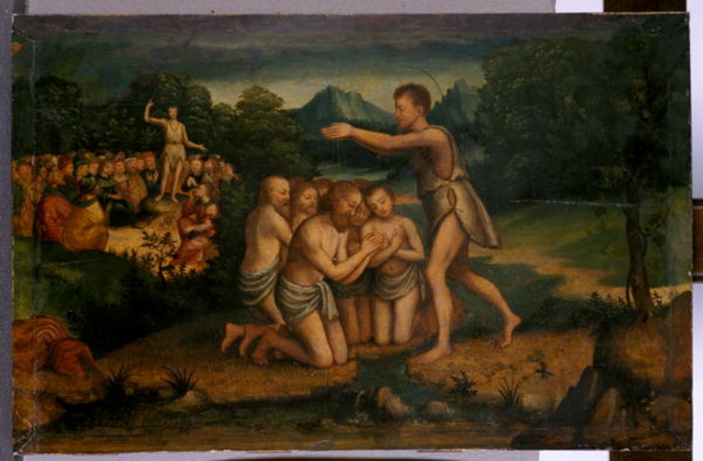 Detail of St. John Preaching and Baptising by Italian School