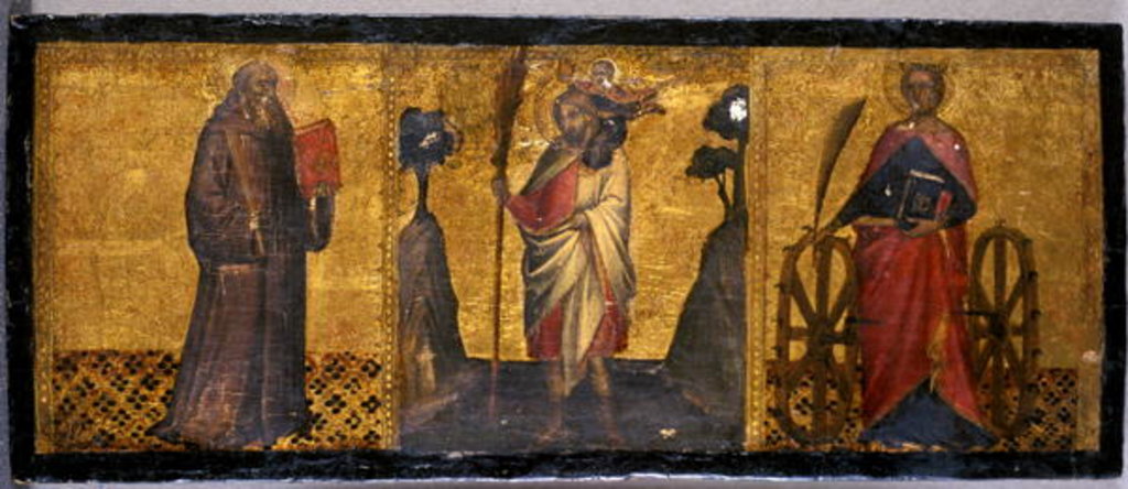 Detail of St. Benedict, St. Christopher and St. Catherine, c.1400 by Aretino Luca Spinello or Spinelli