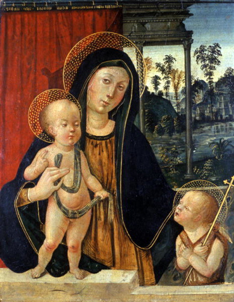 Detail of Madonna and Child with a young John the Baptist, c.1500 by Italian School
