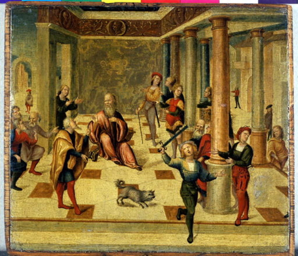 Detail of Scene from Roman history by Niccolo the Younger Giolfino