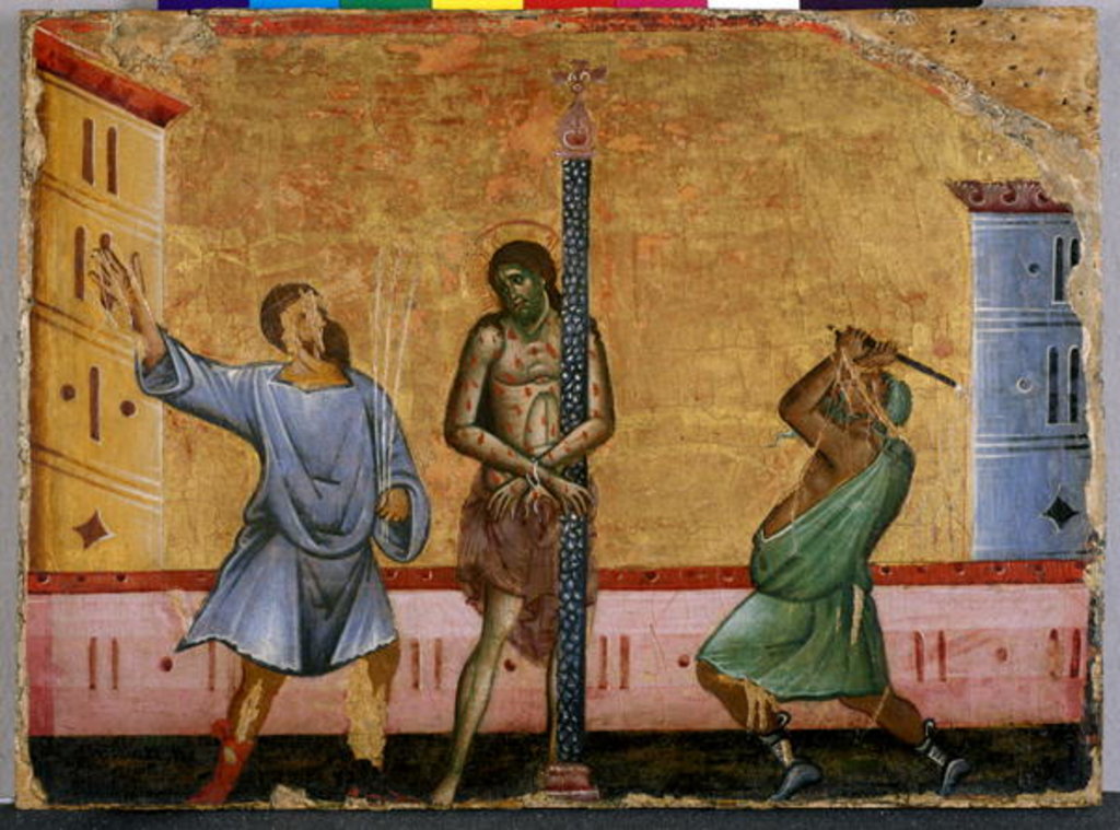 Detail of The Flagellation of Christ by Guido da Siena