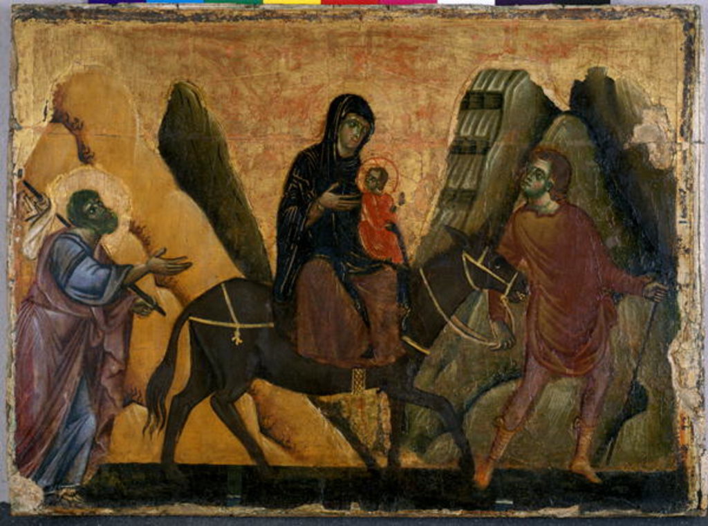 Detail of The Flight to Egypt by Guido da Siena