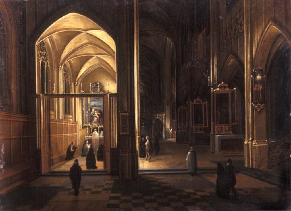 Detail of The Interior of a Gothic Church by Hendrik the Younger Steenwyck