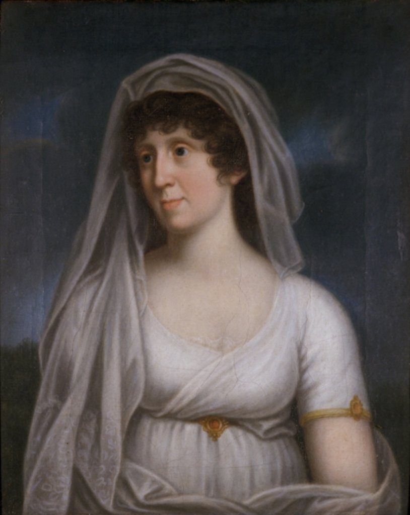 Detail of Women in a white dress with a veil by School German