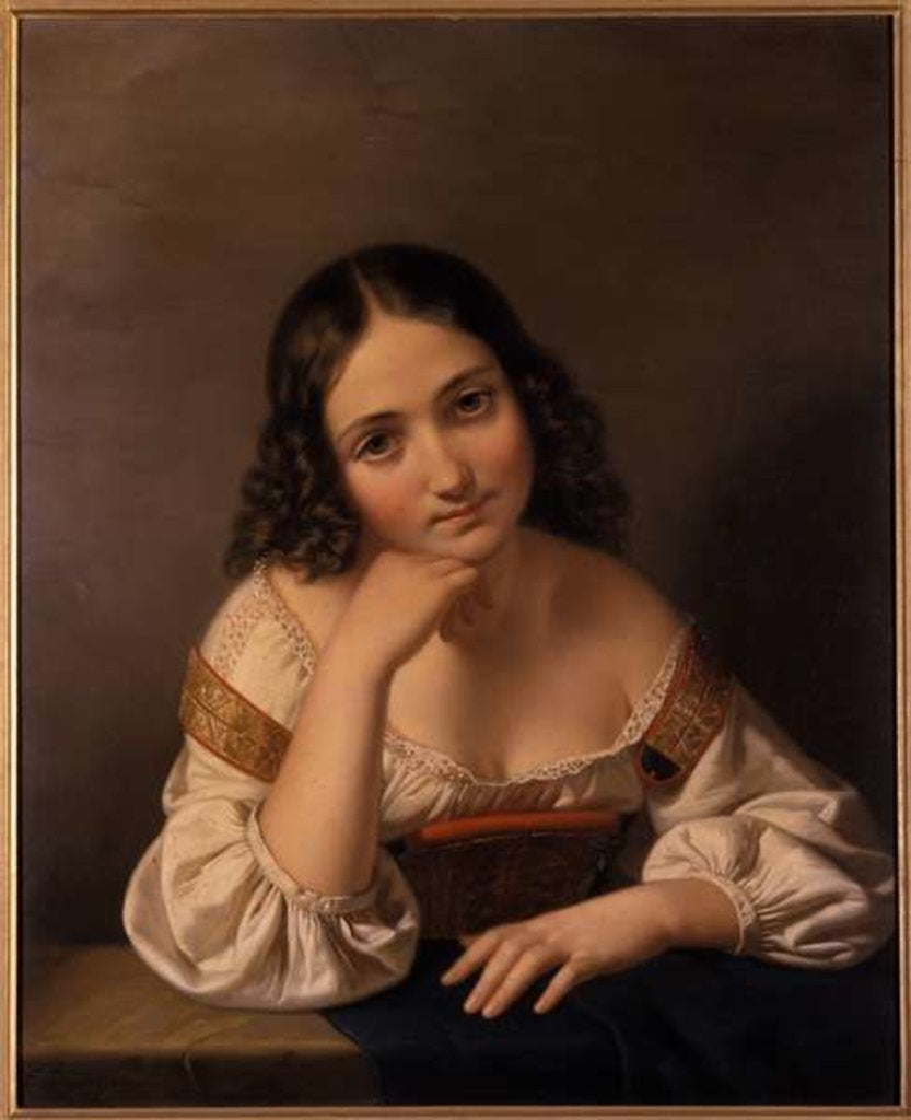 Detail of Portrait of a Young Woman, 1801-1900 by School German