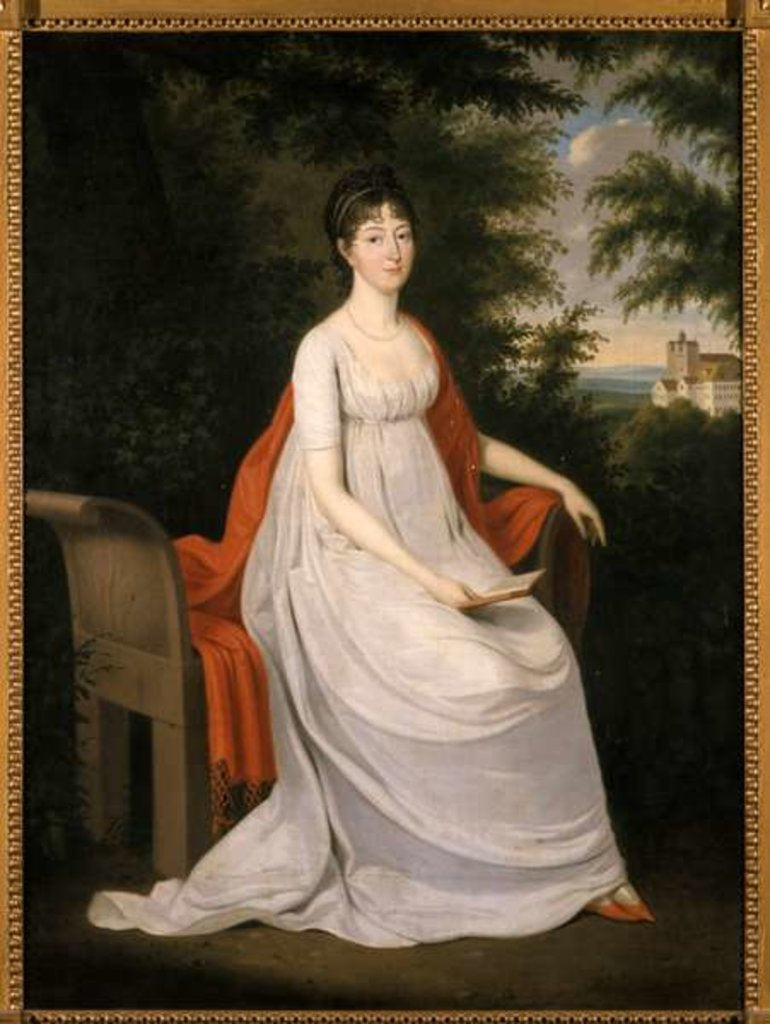 Detail of Women sitting on a bench, 1800 by School German