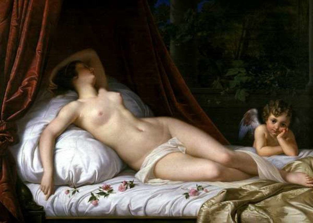 Detail of Recumbant Venus with Cupid, 1839 by Emil Jacobs
