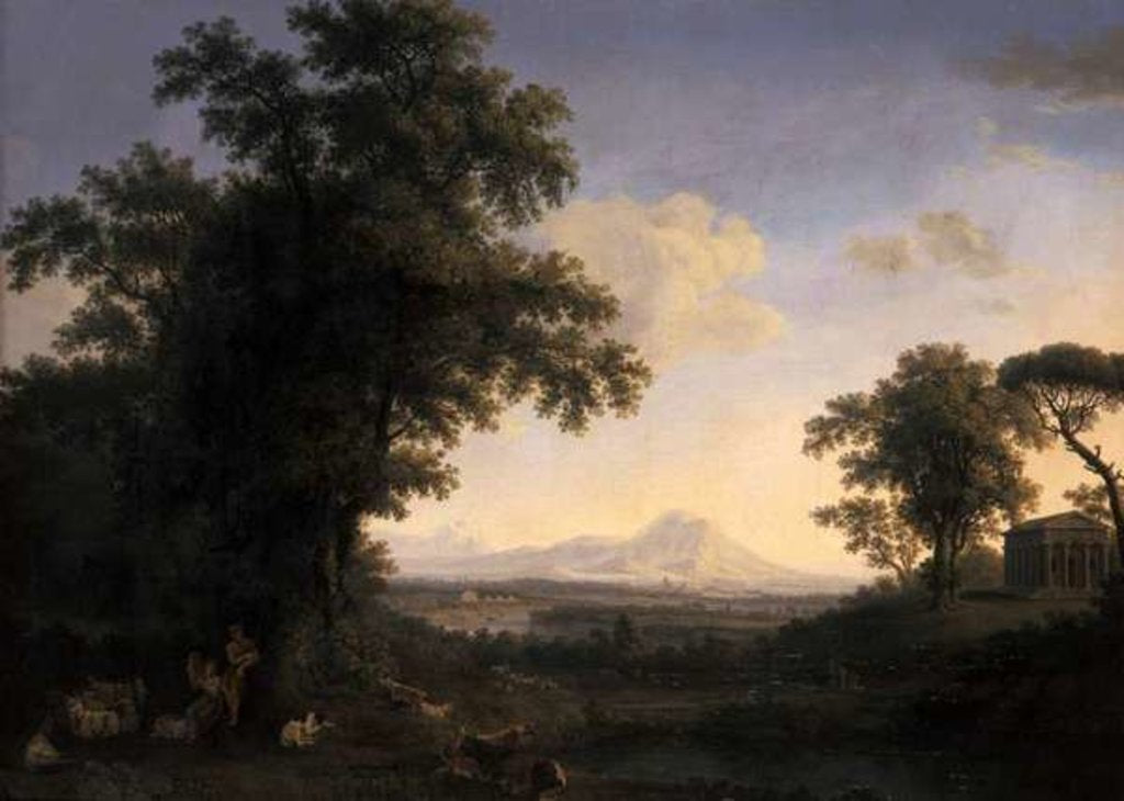 Detail of Arcadian Landscape, 1829 by Jacob-Philippe Hackert