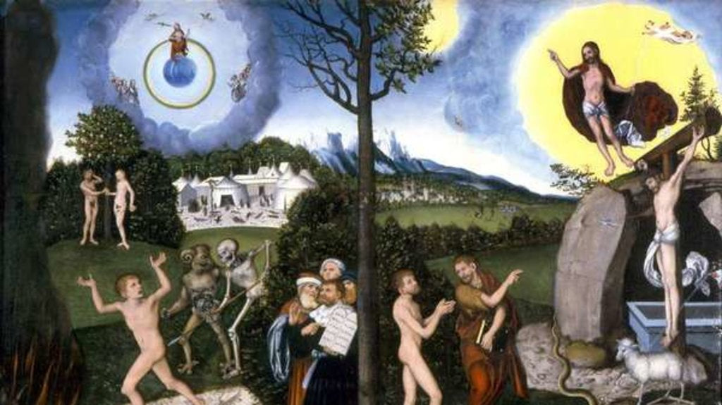 Detail of Perdition and Salvation 1529 by Lucas the Elder Cranach
