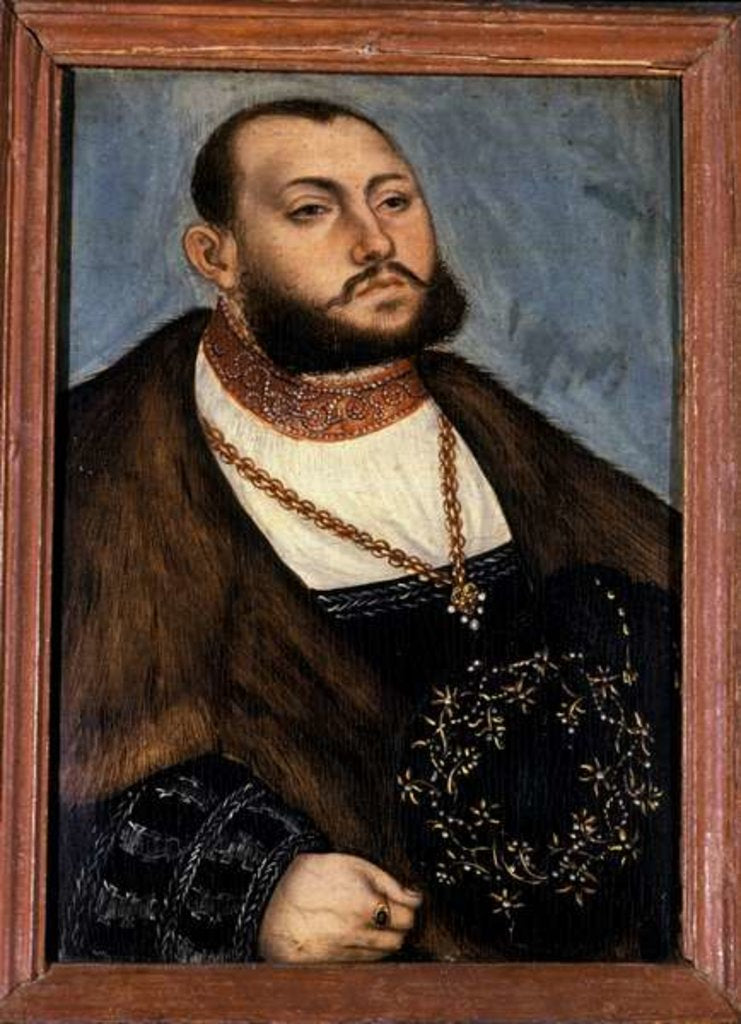 Detail of John Frederick the Magnanimous, Elector of Saxony, 1535 by Lucas the Elder Cranach