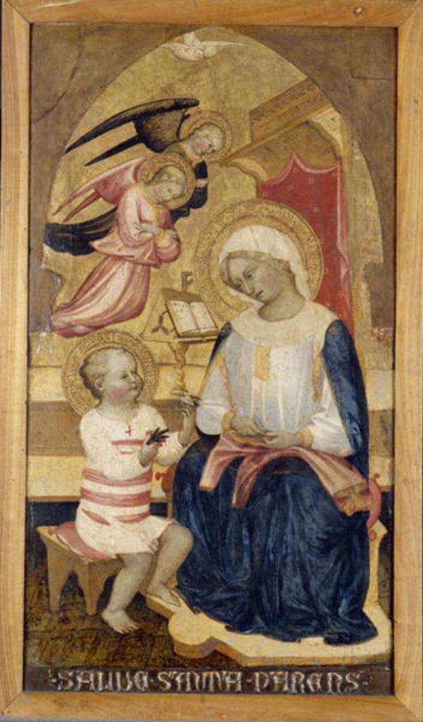 Detail of Mary with Jesus and two angels, c.1425 by Master of the Bambino Vispo