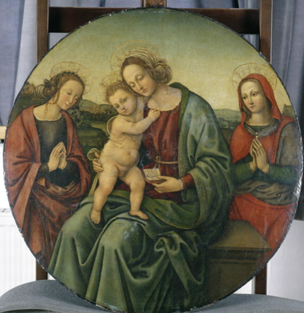Detail of Madonna with Child and two female saints, c.1500-15 by Italian School