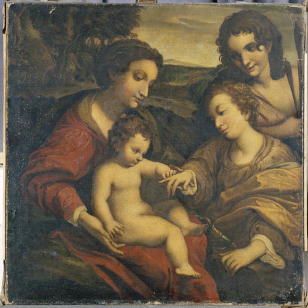 Detail of The Mystic Marriage of St. Catherine by School European