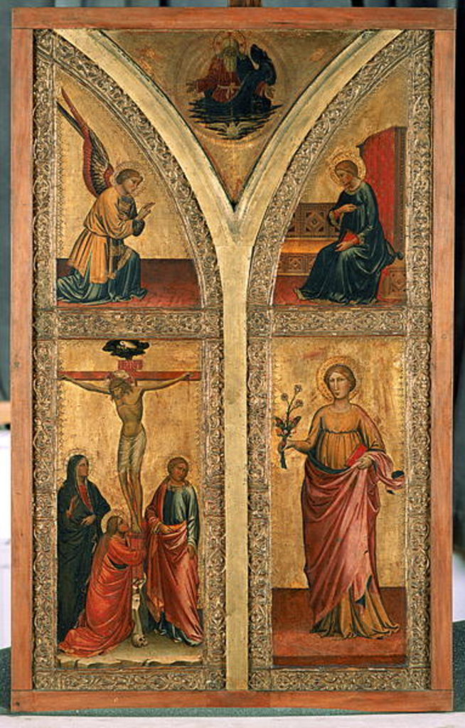 Detail of Altar wing depicting the Crucifixion, St. Dorothy and other saints, c.1420 by Di Mariotto Nardo