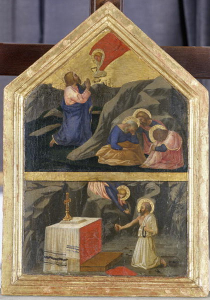 Detail of Christ in the Garden of Gethsemane and St. Jerome by Tommaso Masaccio