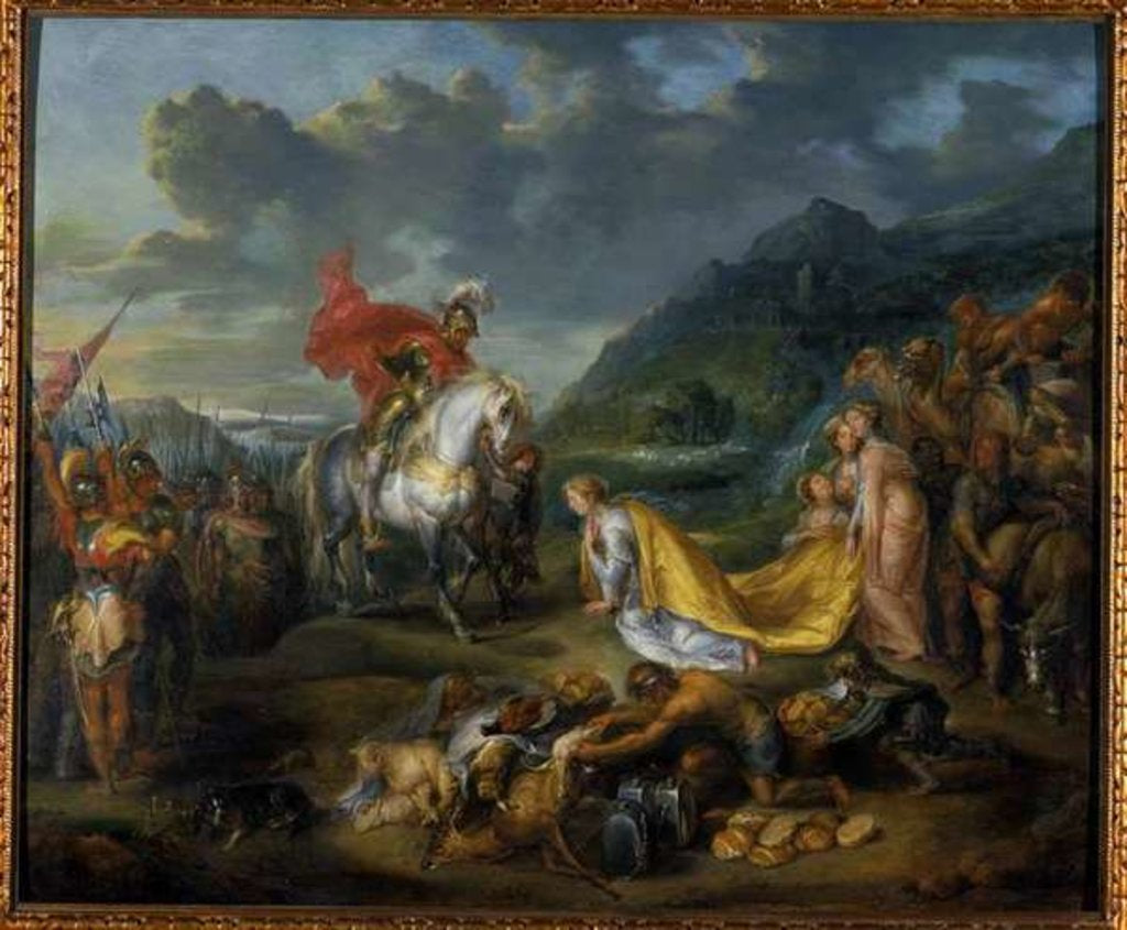 Detail of Abigail before David, 1640 by Simon de Vos