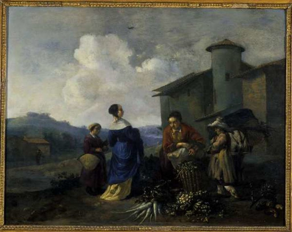 Detail of Vegetable Seller by Hendrick Mommers