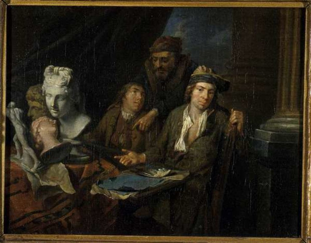 Detail of Artist's Studio, 1703 by Balthasar van den Bossche