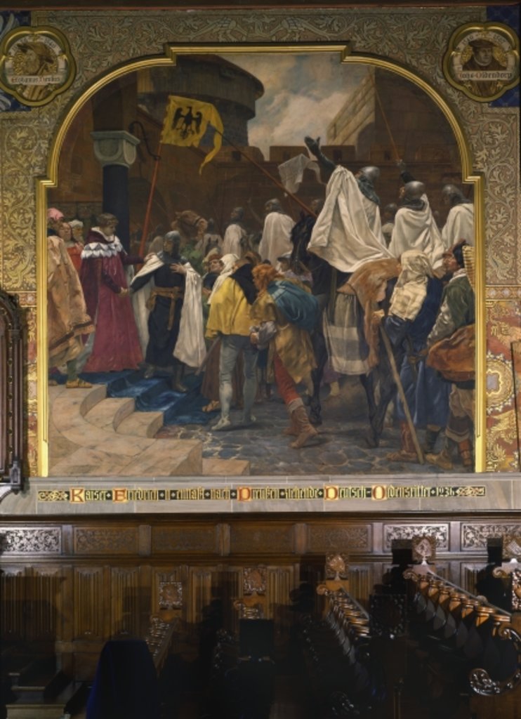 Detail of Emperor Frederick II allowing the Teutonic Knights to invade Prussia in 1236, 1903 by Peter Johann Theodor Janssen