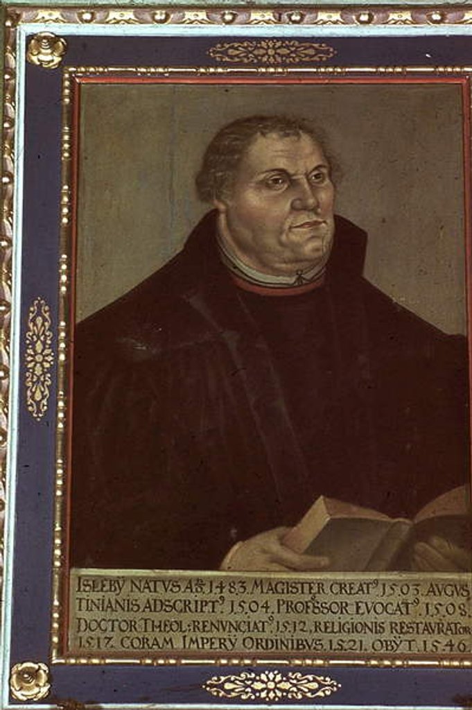 Detail of Portrait of Martin Luther by Lucas the Elder Cranach
