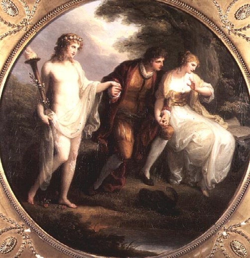 Detail of Abelard presenting Hymen to Heloise by Angelica Kauffman