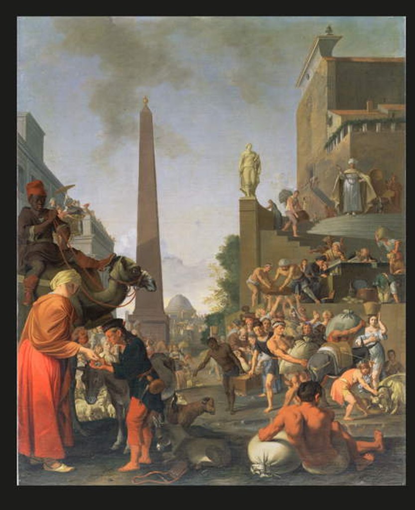 Detail of Joseph Distributing Corn in Egypt, 1655 by Bartholomeus Breenbergh