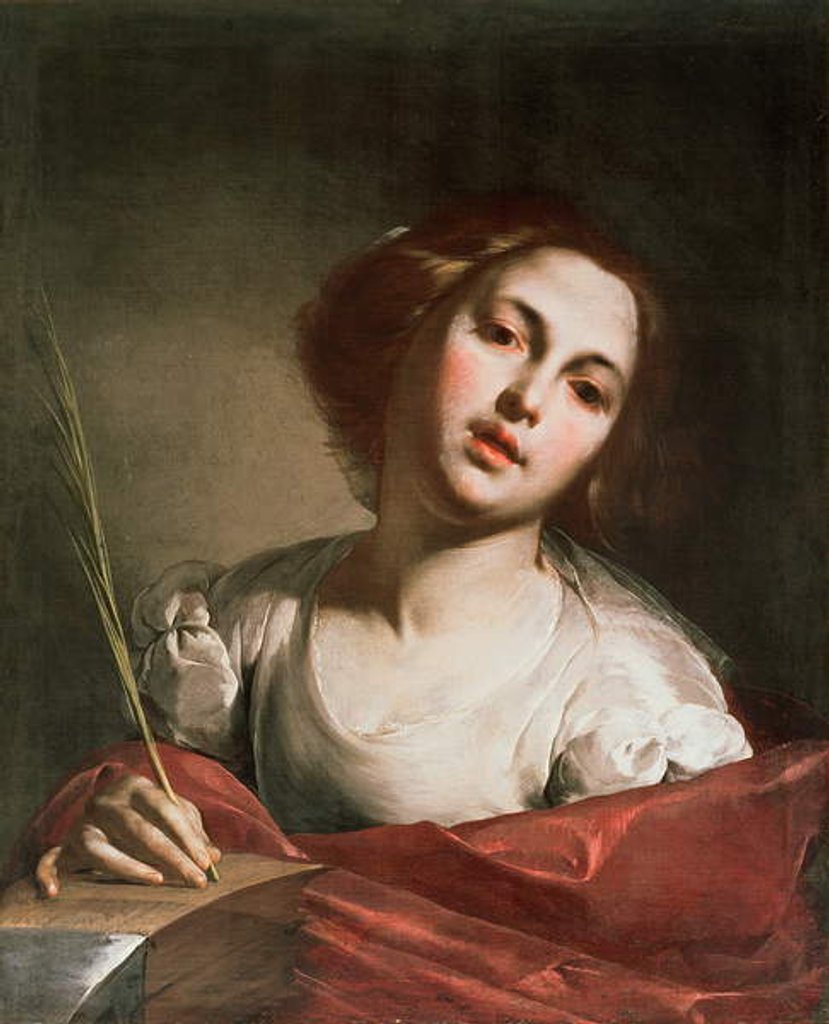 Detail of St. Catherine of Alexandria, late 1640s by Bernardo Cavallino