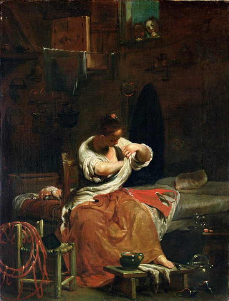 Detail of The Flea, c.1715-20 by Giuseppe Maria Crespi