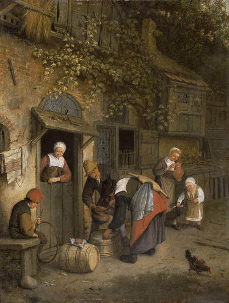 Detail of The Milk Seller, 1679 by Cornelis Dusart