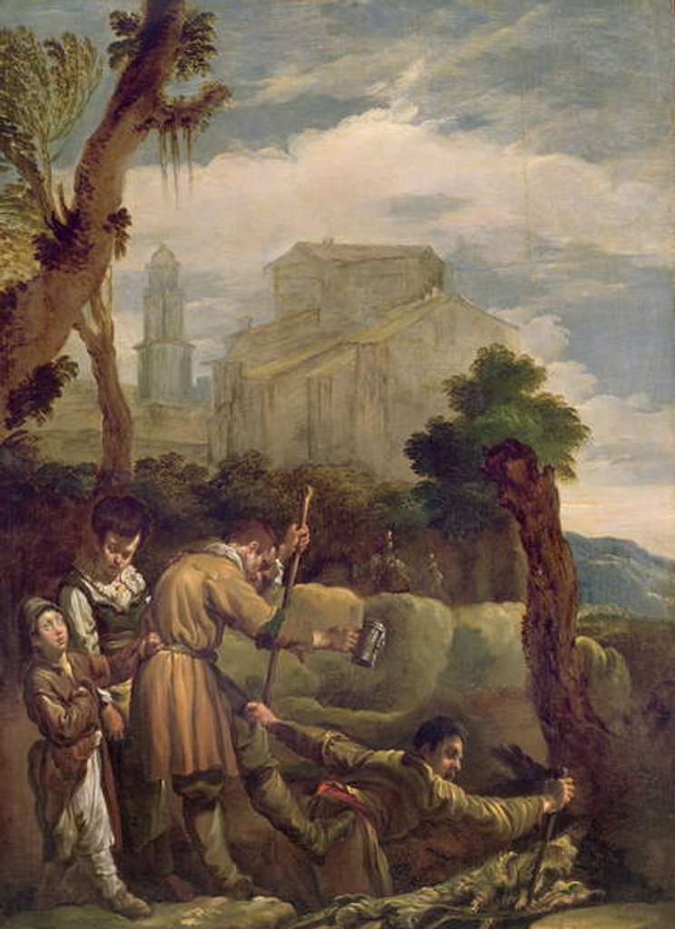 Detail of The Blind Leading the Blind, 1621-22 by Domenico Fetti or Feti