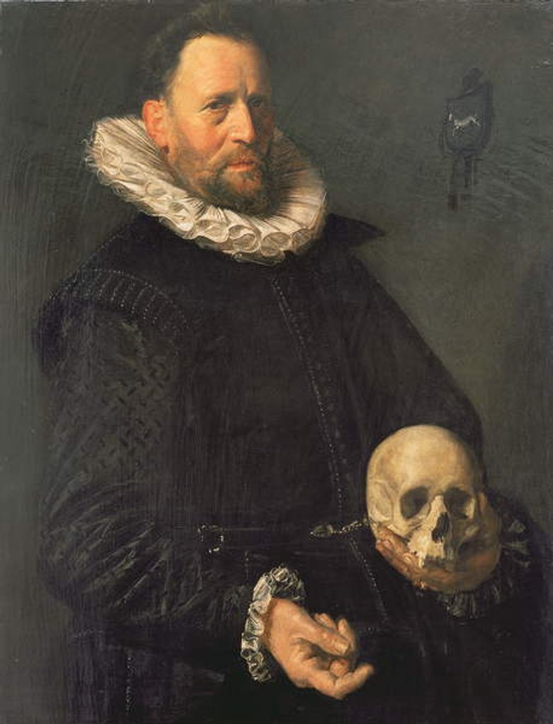 Detail of Portrait of a Man Holding a Skull, c.1611-12 by Frans Hals