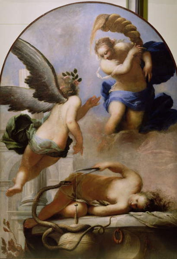 Detail of The Three Fates, c.1670 by Sebastiano Mazzoni