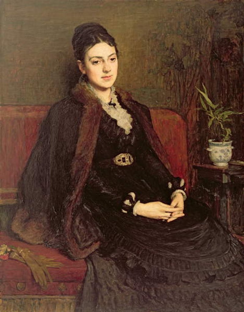 Detail of Portrait of Lady Orchardson c.1875 by William Quiller Orchardson