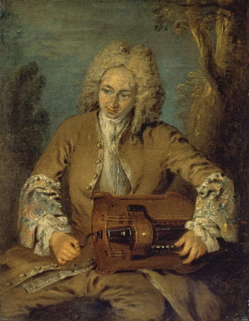Detail of Man Playing a Hurdy-Gurdy by Jean Antoine Watteau