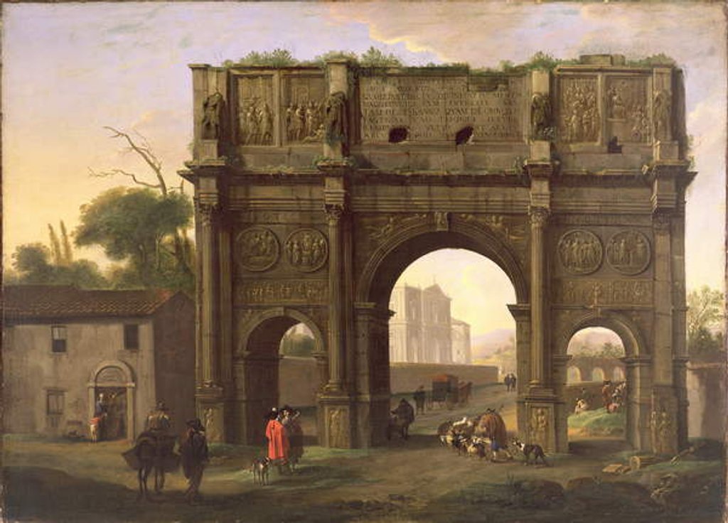 Detail of The Arch of Constantine, Rome, c.1640's by Jan van Bike Miel