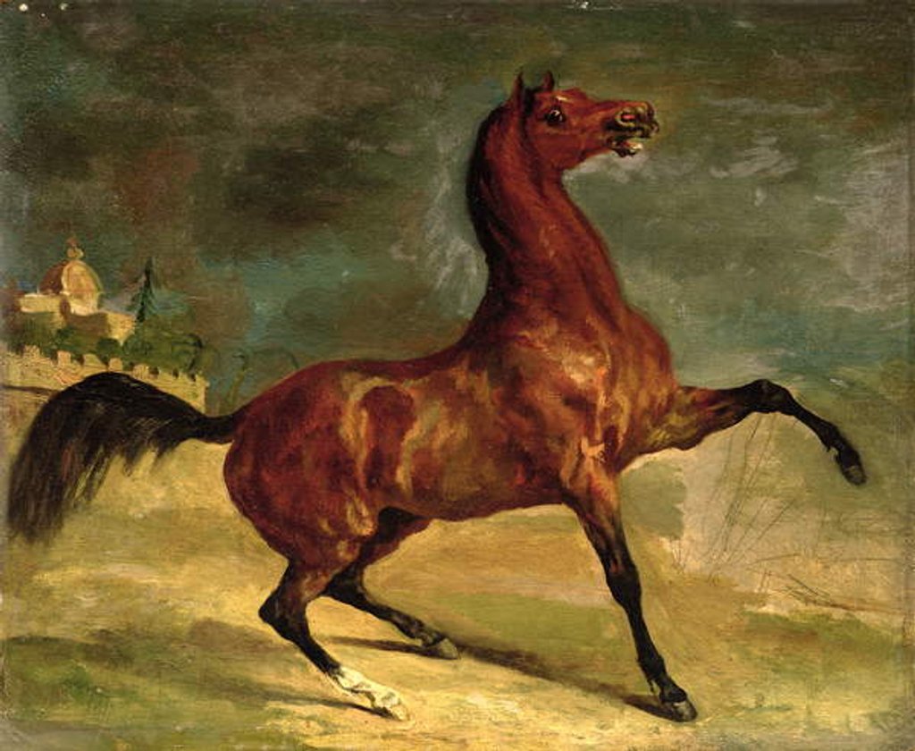 Detail of A Horse in a Landscape by Alfred Dedreux