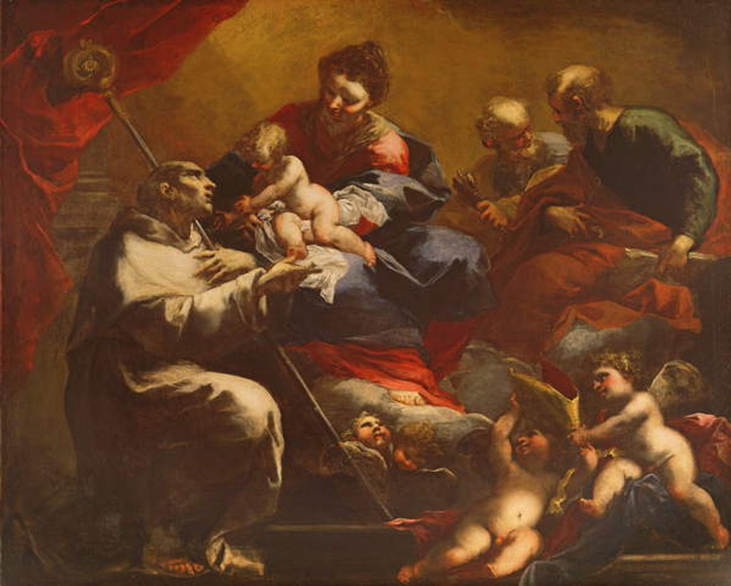 Detail of Madonna and Child with SS. Peter and Paul Appearing to St. Bruno by Valerio Castello