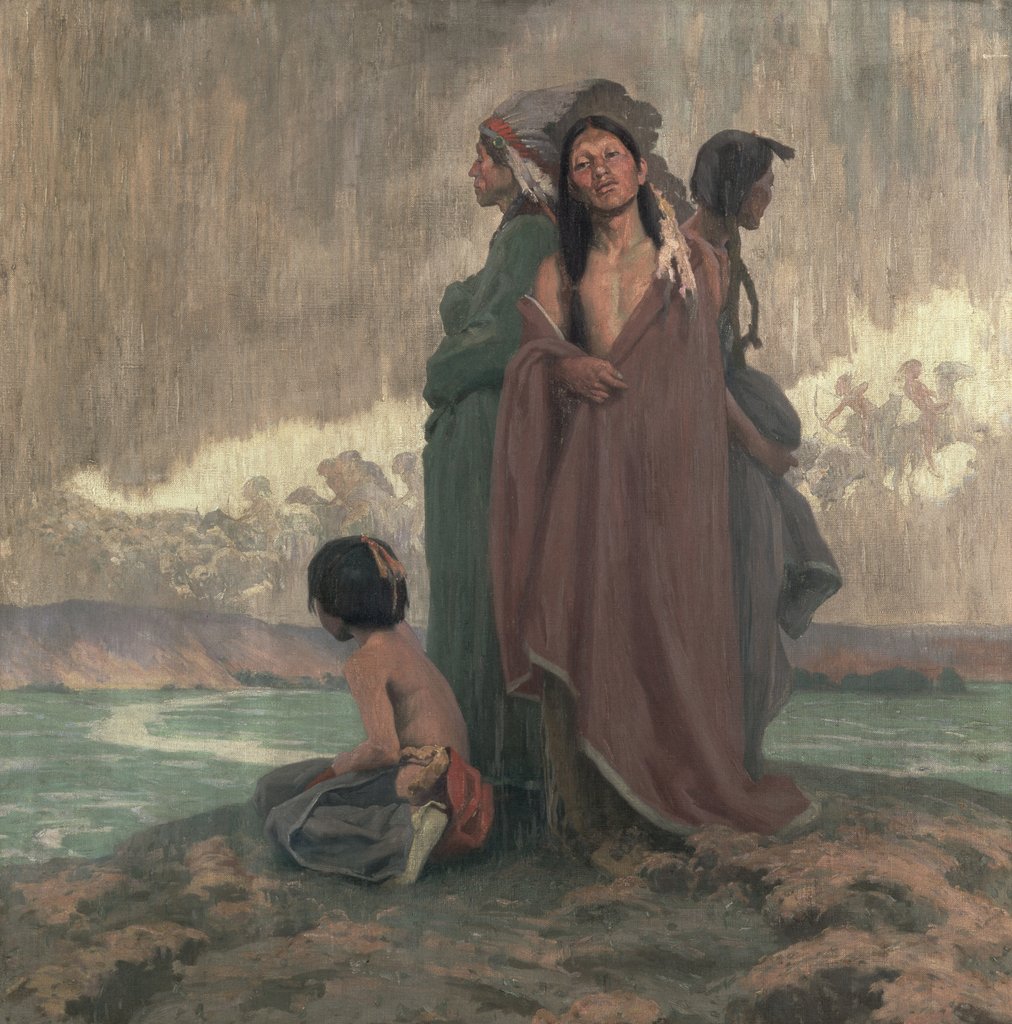 Detail of A Vision of the Past, 1913 by Eanger Irving Couse