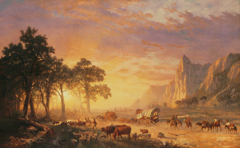 Detail of The Oregon Trail, 1869 by Albert Bierstadt