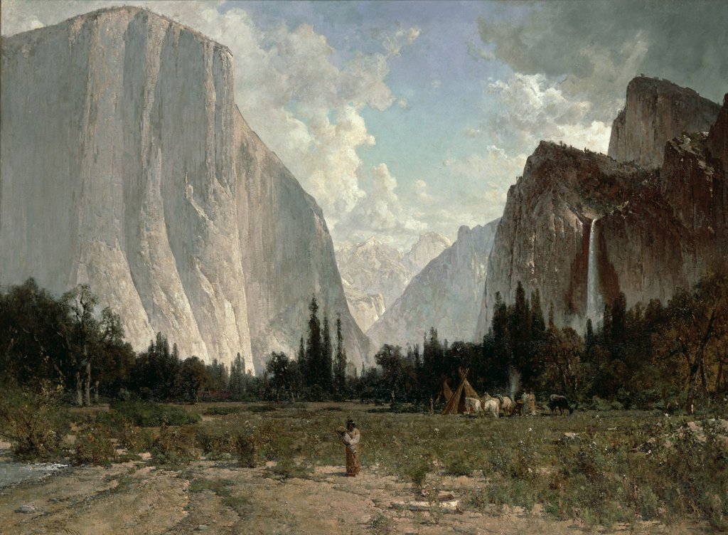 Detail of Bridal Veil Falls, Yosemite, c.1870-84 by Thomas Hill