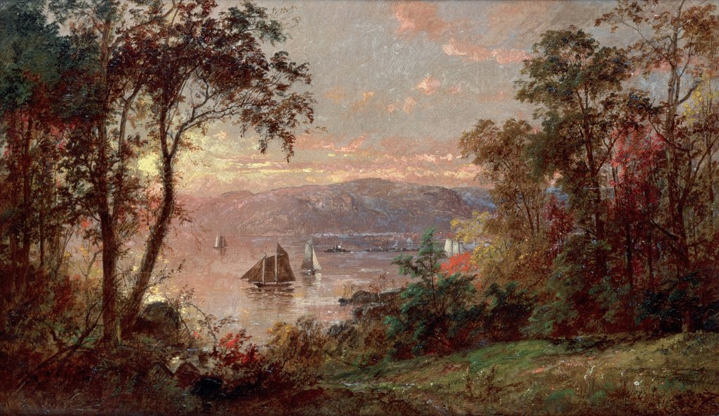 Detail of Sailing 1883 by Jasper Francis Cropsey