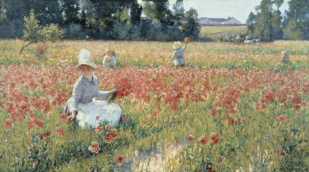 Detail of In Flanders Field - Where Soldiers Sleep and Poppies Grow, 1914 by Robert William Vonnoh