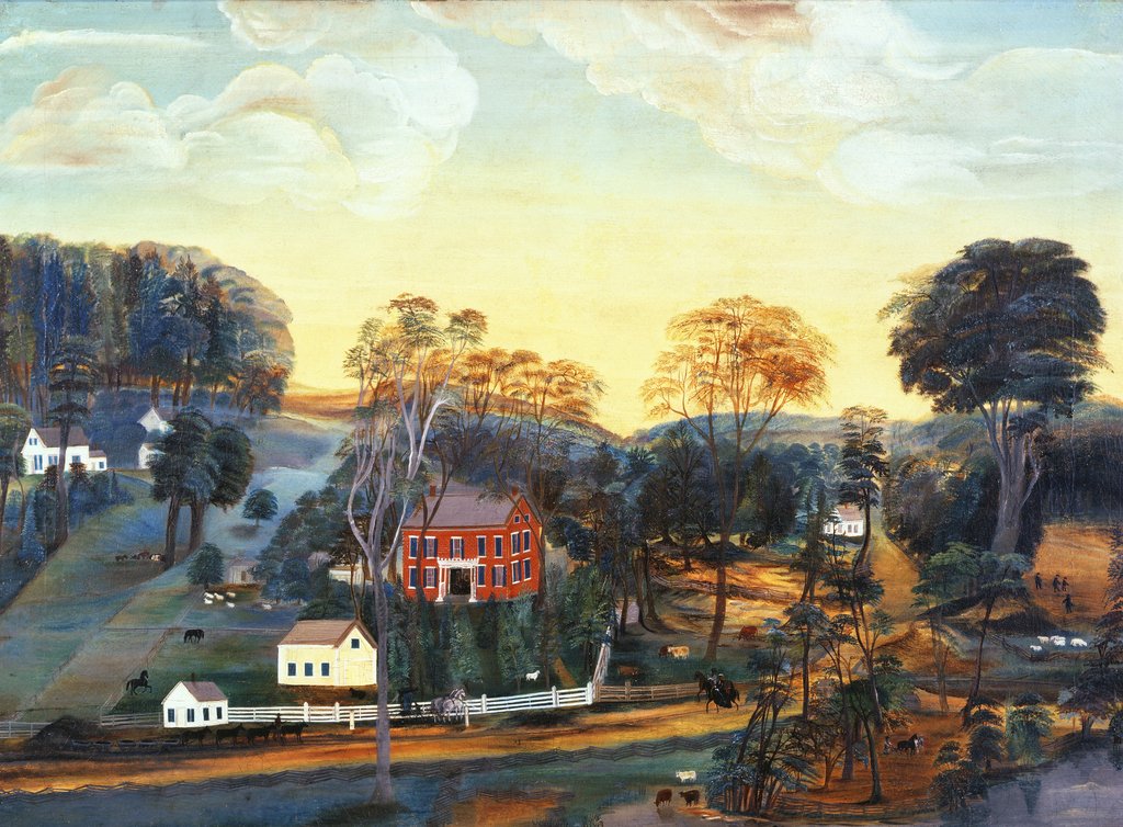 Detail of Isaac Powers Farm and Mine, c.1800 by American School