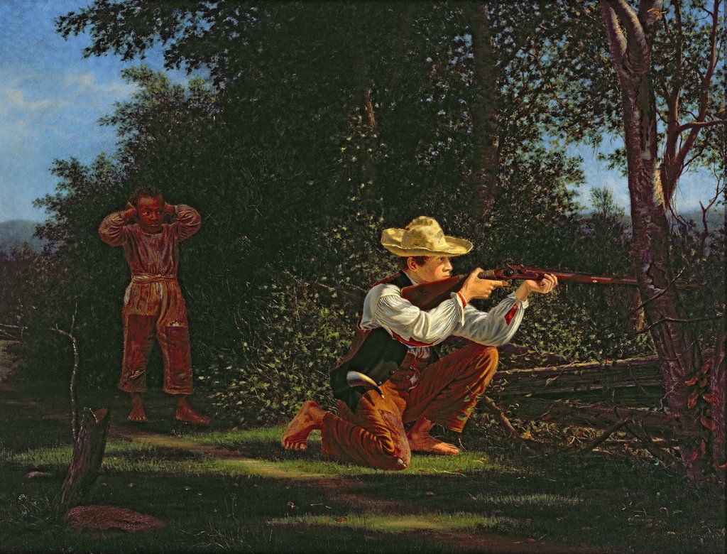 Detail of Drawing a Bead on a Woodchuck by William M Davis