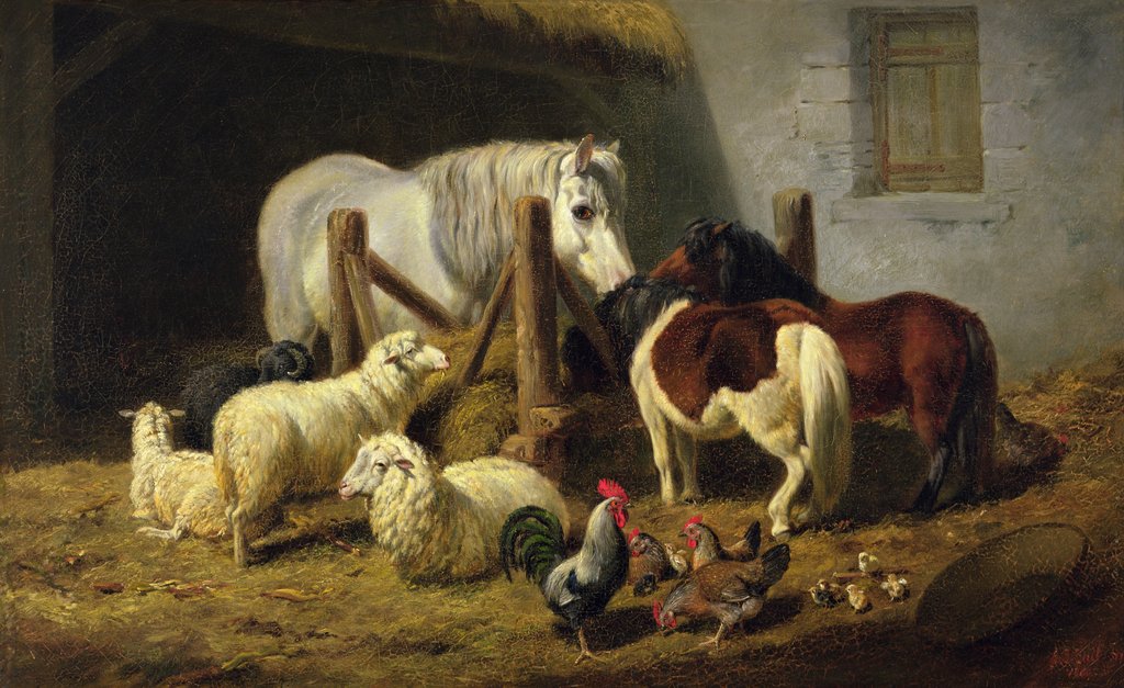 Detail of Barnyard, 1860 by Arthur Fitzwilliam Tait