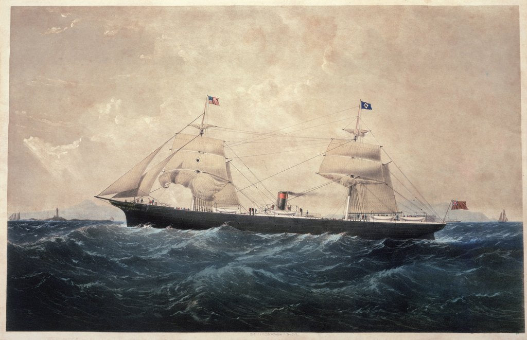Detail of The Steamer Manhattan by American School
