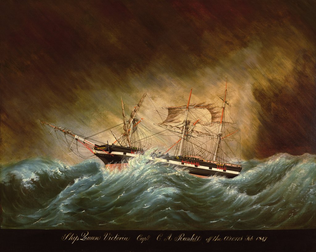 Detail of Queen Victoria, off Azores by American School