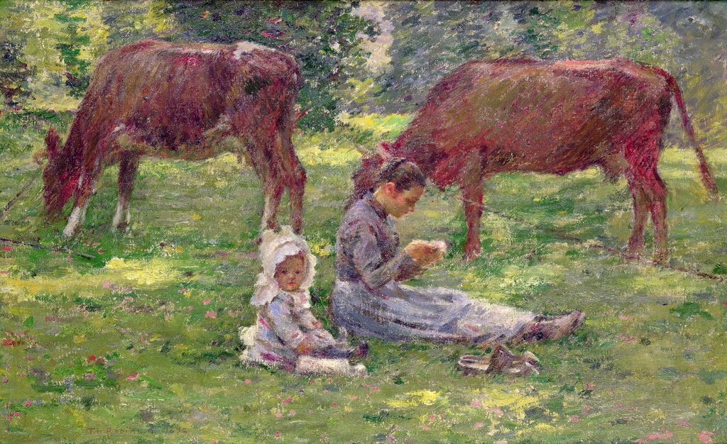 Detail of Watching the Cows by Theodore Robinson