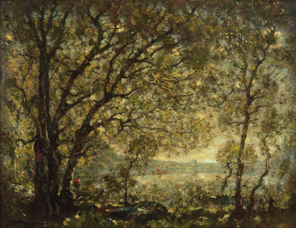 Detail of Long Pond, 1907 by Henry Ward Ranger