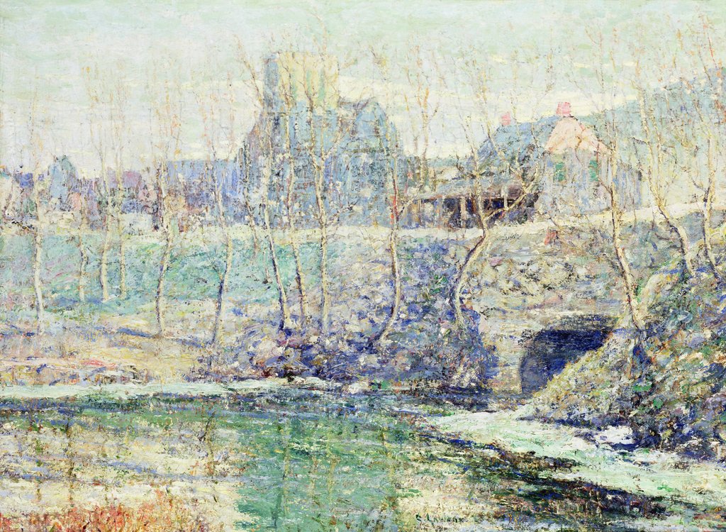 Detail of Misty Day in March, 1917 by Ernest Lawson